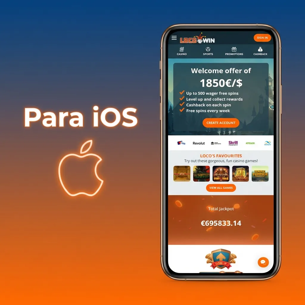 Pasos de descarga de la app Locowin para iPhone y iPad desde App Store con iOS 11.0 o superior