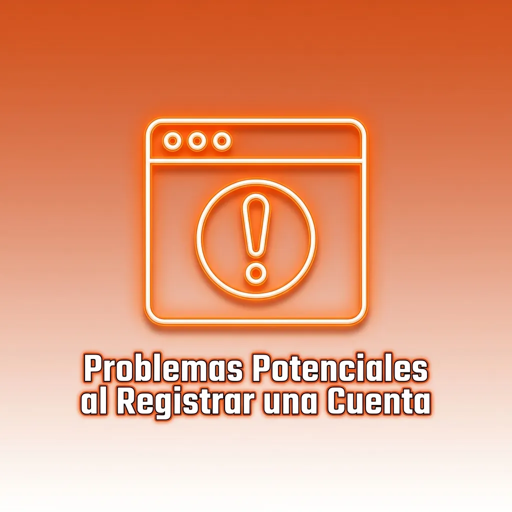Troubleshooting guide showing common account registration issues and solutions for Spanish users with technical support tips.