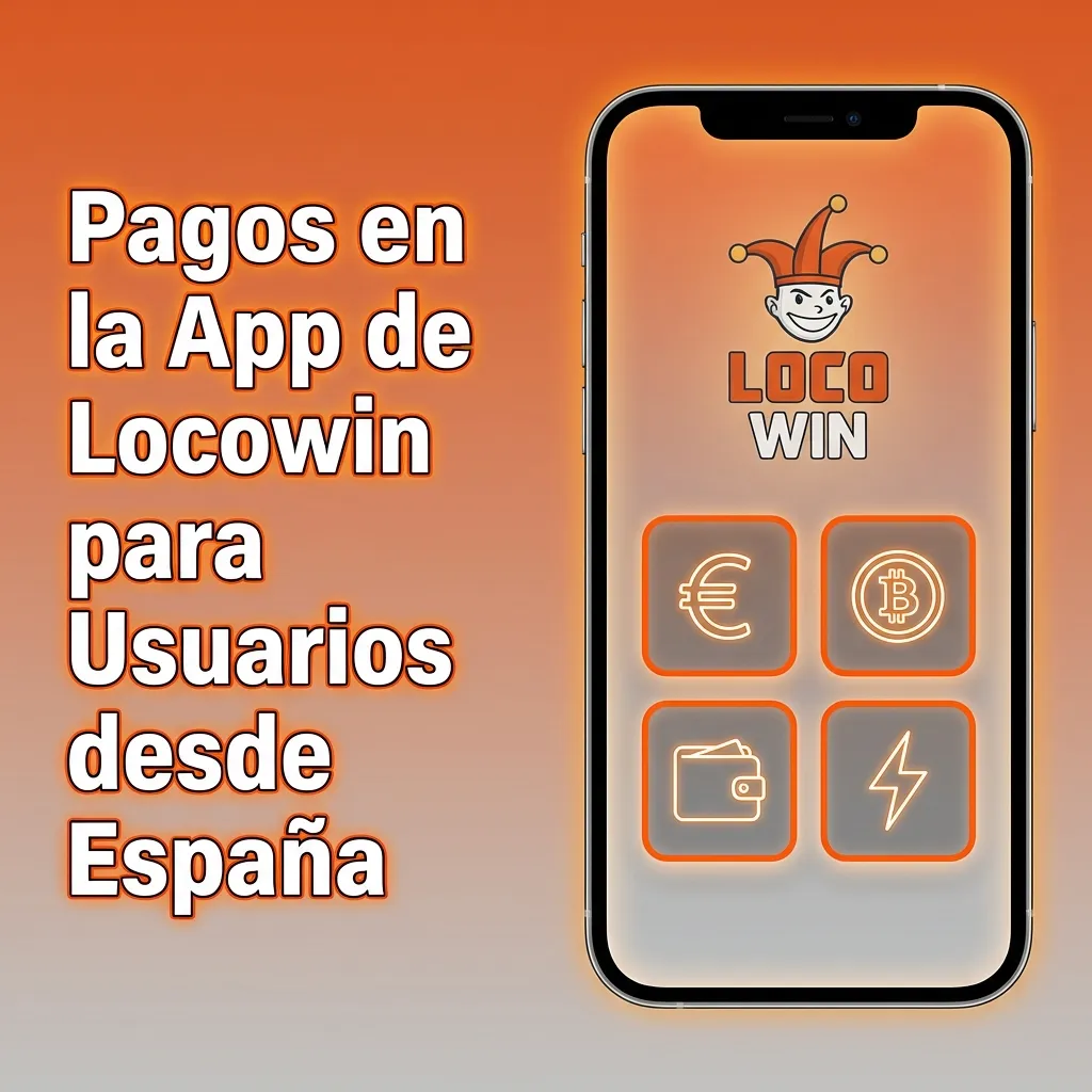 Locowin app payment methods for Spanish users showing credit cards, e-wallets, and bank transfer options